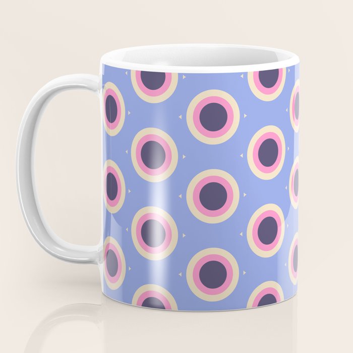 Geometric Mid century Modern blue abstract Coffee Mug Gallery Image 3