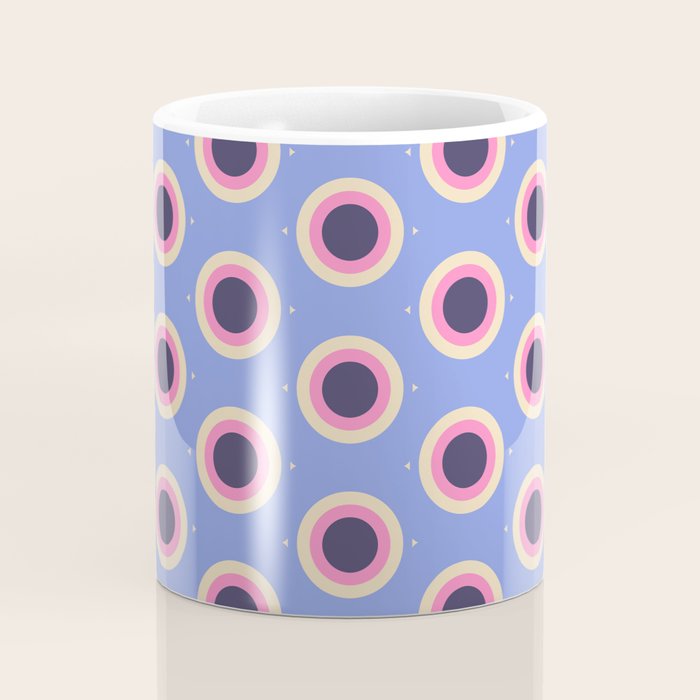 Geometric Mid century Modern blue abstract Coffee Mug Gallery Image 4