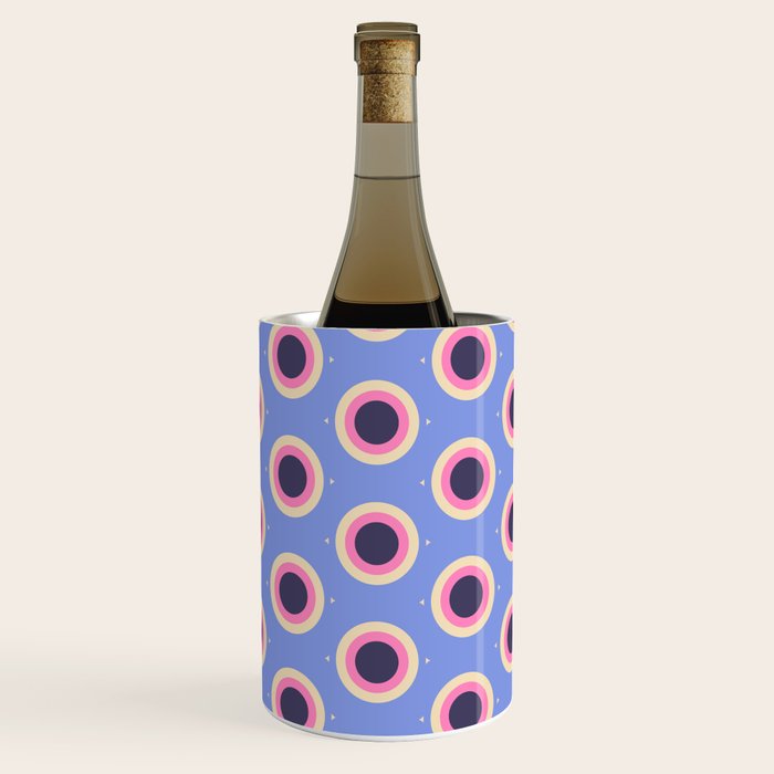 Geometric Mid century Modern blue abstract Wine Chiller Gallery Image 3