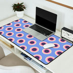Geometric Mid century Modern blue abstract Desk Mat Gallery Image 2