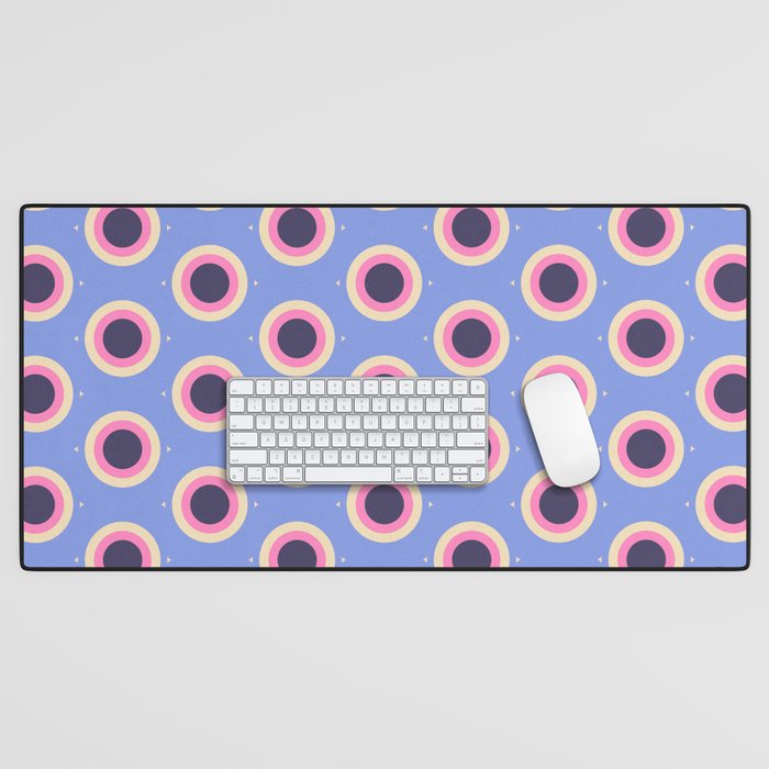 Geometric Mid century Modern blue abstract Desk Mat Gallery Image 1