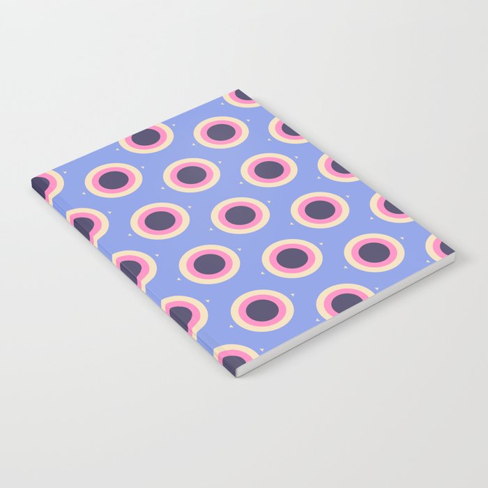 Geometric Mid century Modern blue abstract Notebook Gallery Image 1