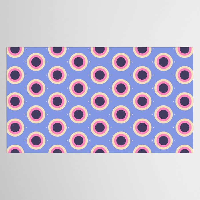 Geometric Mid century Modern blue abstract Tablecloth Gallery Image 2