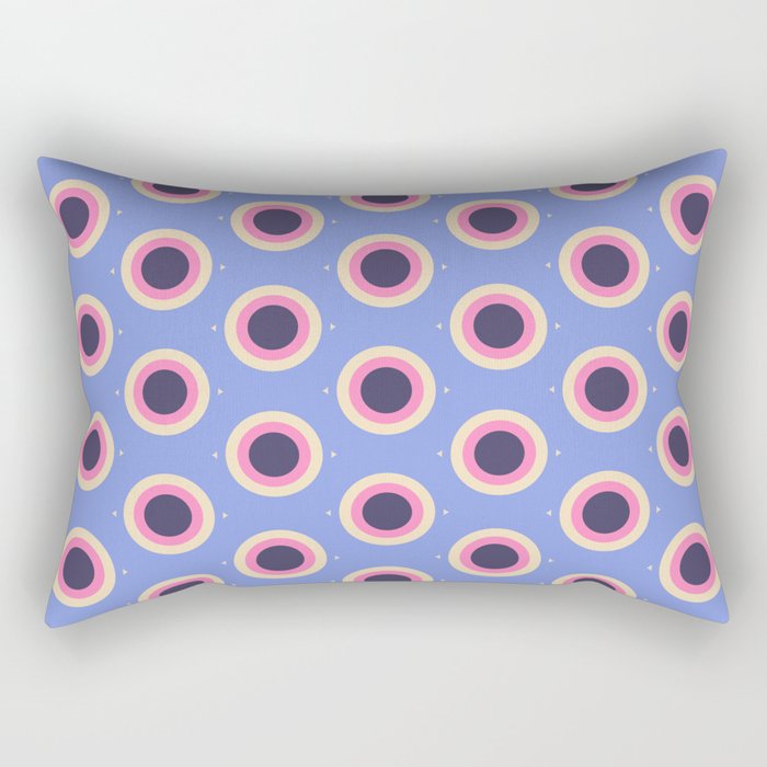 Geometric Mid century Modern blue abstract Rectangular Pillow Gallery Image 2