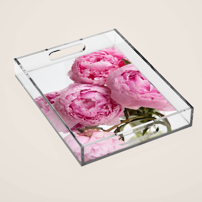 Blush Pink Peonies Acrylic Tray Gallery Image 1
