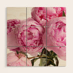 Blush Pink Peonies Wood Wall Art Gallery Image 1