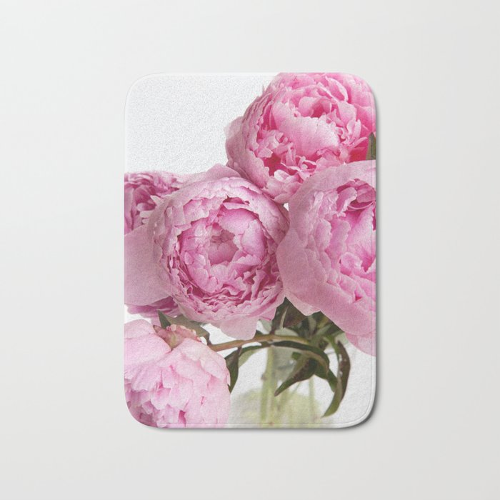 Blush Pink Peonies Bath Mat Gallery Image 1