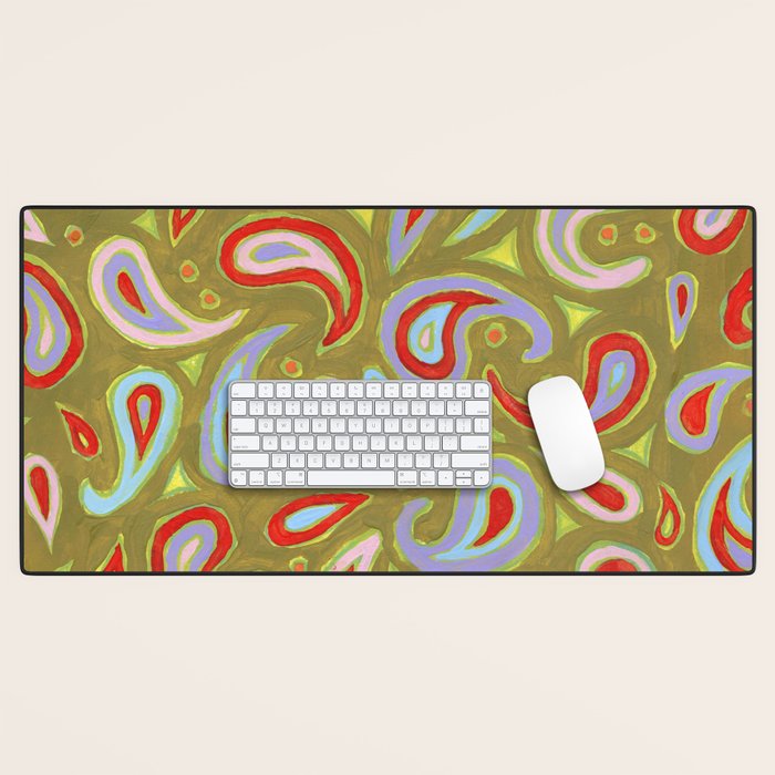 Painted Paisley Desk Mat Gallery Image 1