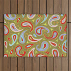 Painted Paisley Outdoor Rug Gallery Image 1