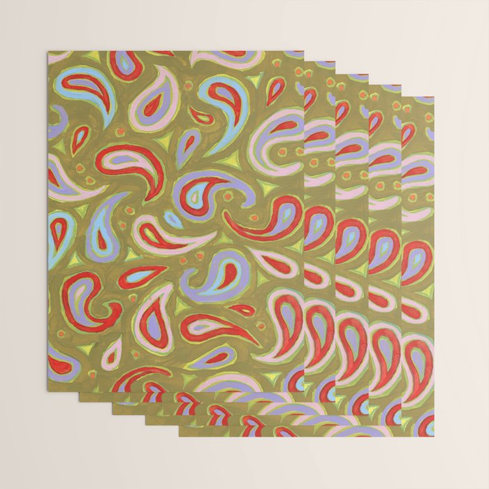 Painted Paisley Wrapping Paper Gallery Image 3