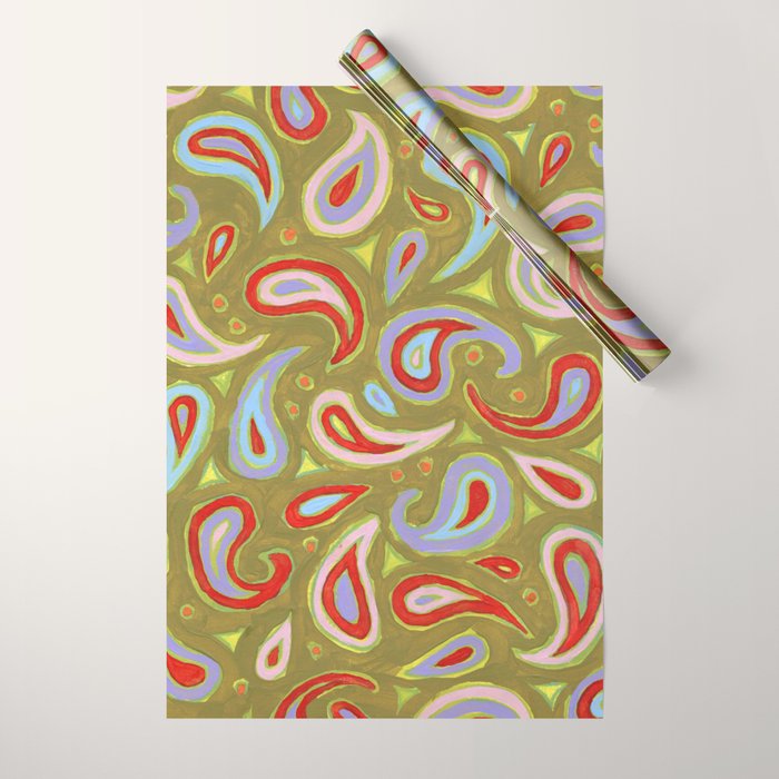 Painted Paisley Wrapping Paper Gallery Image 1
