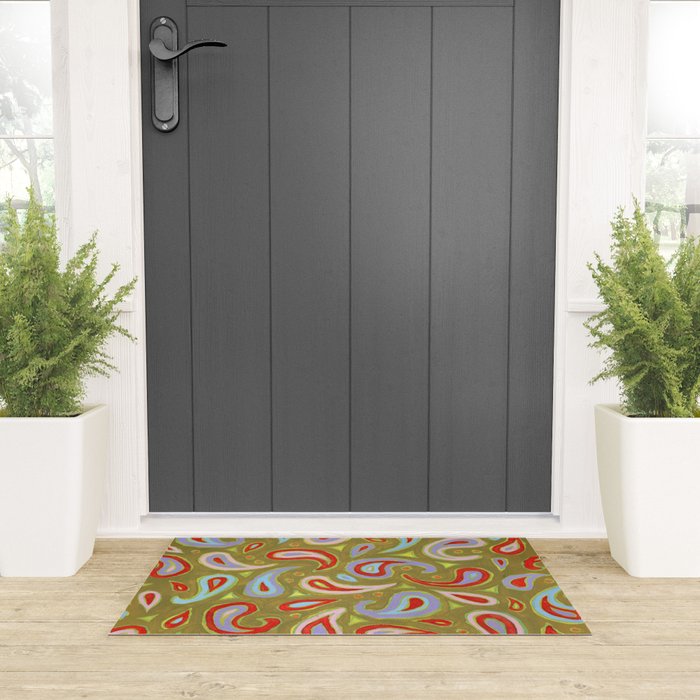 Painted Paisley Welcome Mat Gallery Image 3