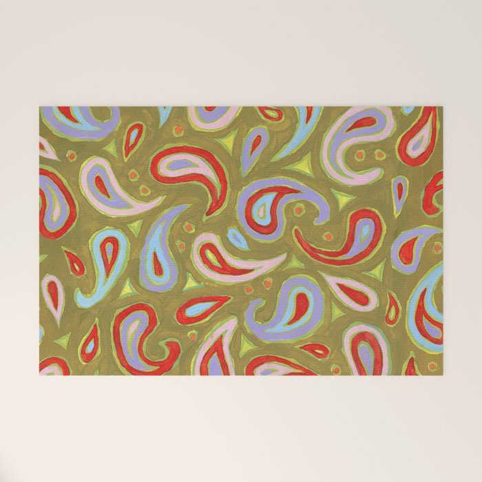 Painted Paisley Welcome Mat Gallery Image 1