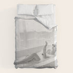 How to live, die, & stay cool in L.A. - Young woman in sunglasses taking a bath black and white photograph - photography - photographs Comforter Gallery Image 6