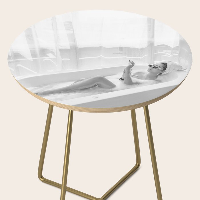 How to live, die, & stay cool in L.A. - Young woman in sunglasses taking a bath black and white photograph - photography - photographs Side Table Gallery Image 2