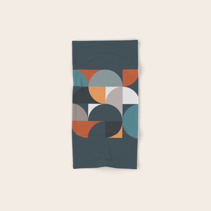 Mid Century Geometric 11/2 Bath Towel Gallery Image 1