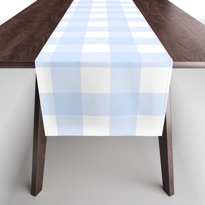 Light blue Gingham ,checkered ,buffalo ,plaid pattern Table Runner Gallery Image 1