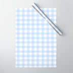 Light blue Gingham ,checkered ,buffalo ,plaid pattern Wrapping Paper Gallery Image 1