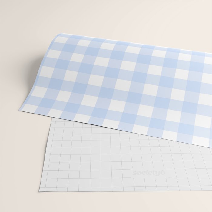 Light blue Gingham ,checkered ,buffalo ,plaid pattern Wrapping Paper Gallery Image 2