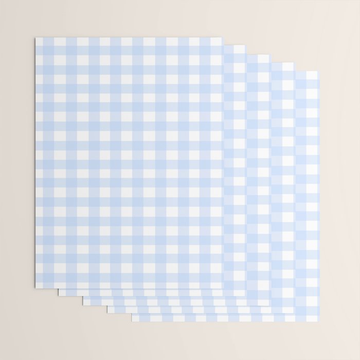 Light blue Gingham ,checkered ,buffalo ,plaid pattern Wrapping Paper Gallery Image 3