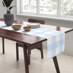 Light blue Gingham ,checkered ,buffalo ,plaid pattern Table Runner Gallery Image 2