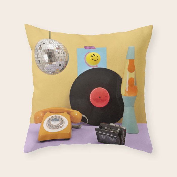 80's vibes Throw Pillow Gallery Image 1