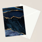 Navy Blue Gold Agate Geode Stone Jewel Pattern Stationery Card Gallery Image 2