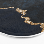 Navy Blue Gold Agate Geode Stone Jewel Pattern Bath Mat Gallery Image 3