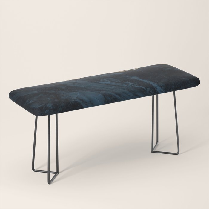 Navy Blue Gold Agate Geode Stone Jewel Pattern Bench Gallery Image 1