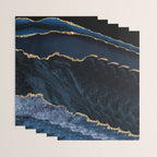 Navy Blue Gold Agate Geode Stone Jewel Pattern Wrapping Paper Gallery Image 3