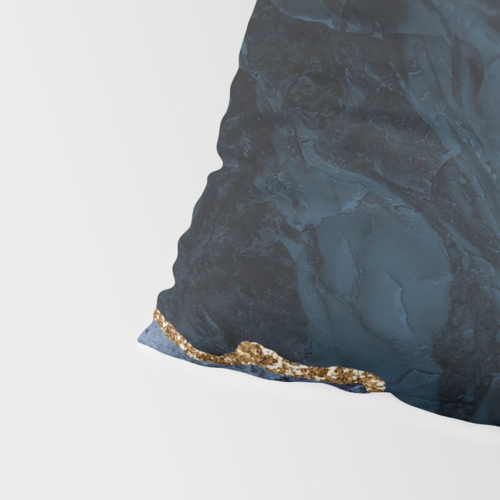 Navy Blue Gold Agate Geode Stone Jewel Pattern Pillow Sham Gallery Image 4