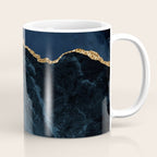 Navy Blue Gold Agate Geode Stone Jewel Pattern Coffee Mug Gallery Image 1