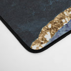Navy Blue Gold Agate Geode Stone Jewel Pattern Desk Mat Gallery Image 4