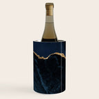 Navy Blue Gold Agate Geode Stone Jewel Pattern Wine Chiller Gallery Image 3
