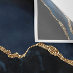 Navy Blue Gold Agate Geode Stone Jewel Pattern Wall Tapestry Gallery Image 3