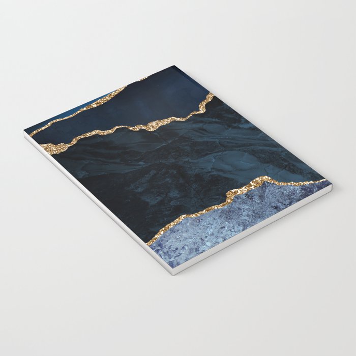 Navy Blue Gold Agate Geode Stone Jewel Pattern Notebook Gallery Image 3