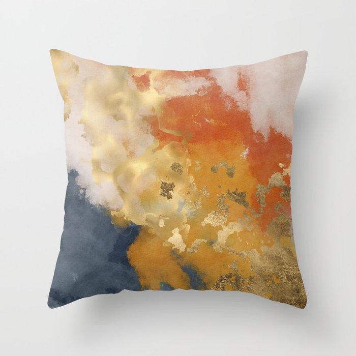 Colorful Modern Abstract Art Print Throw Pillow Gallery Image 1