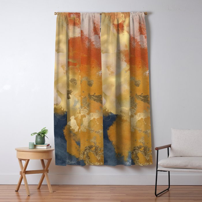 Colorful Modern Abstract Art Print Window Curtain Gallery Image 1