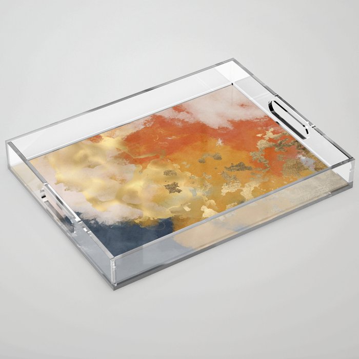 Colorful Modern Abstract Art Print Acrylic Tray Gallery Image 1