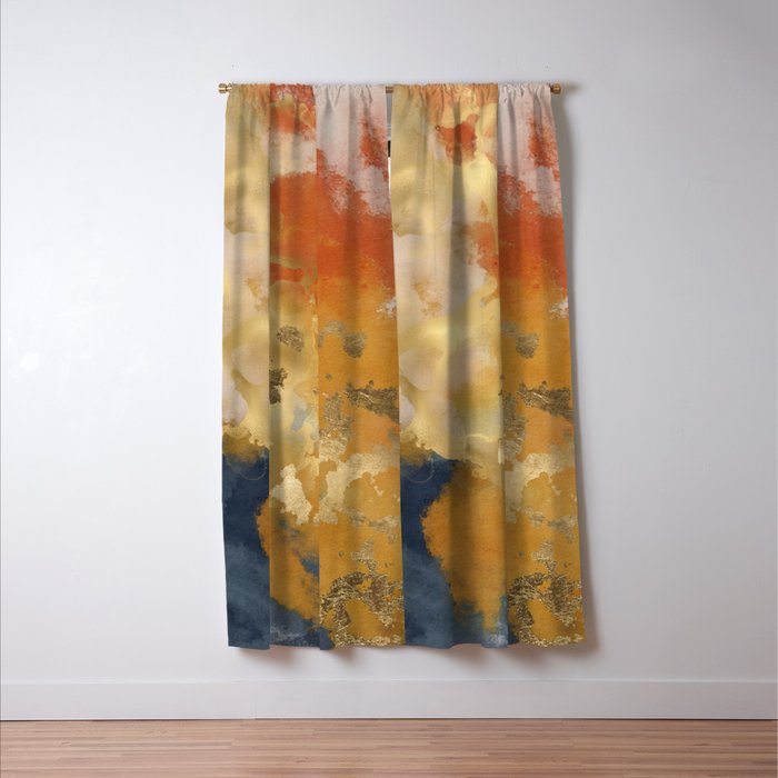 Colorful Modern Abstract Art Print Window Curtain Gallery Image 3
