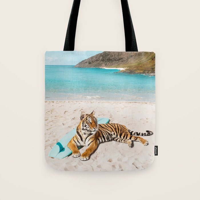 Tiger's Surf Beach Tote Bag Gallery Image 1
