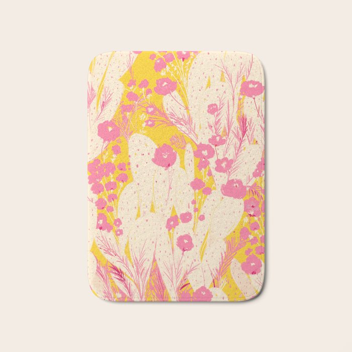 Desert Flowers - pink & yellow Bath Mat Gallery Image 1