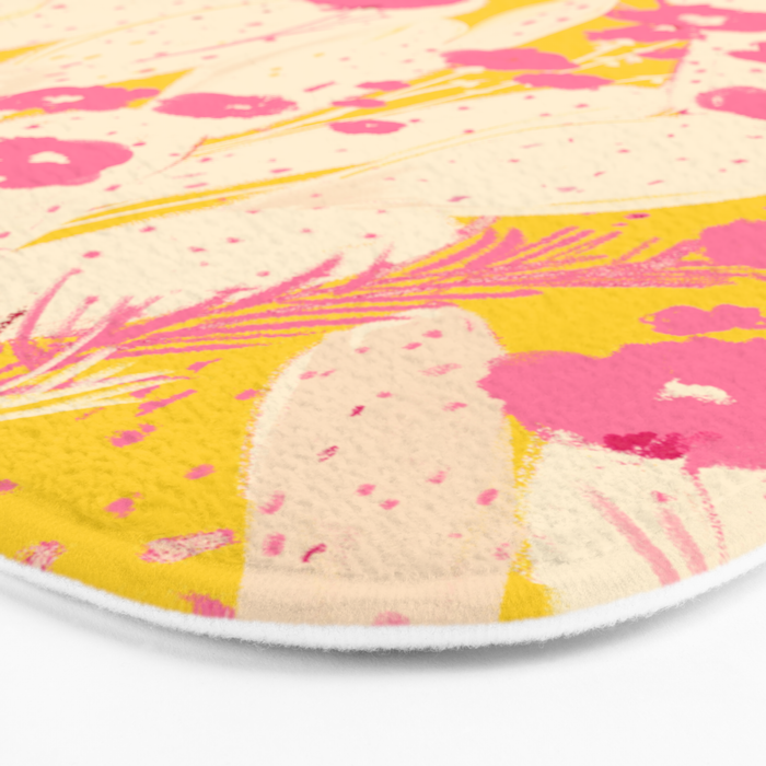 Desert Flowers - pink & yellow Bath Mat Gallery Image 3