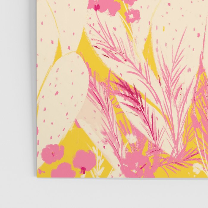Desert Flowers - pink & yellow Poster Gallery Image 3