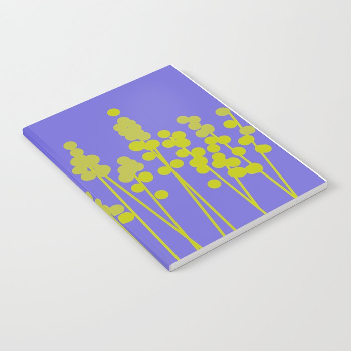 Hello Spring! Baby Green Retro Plants on Summer Purple Lilac #decor #society6 #buyart Notebook Gallery Image 2