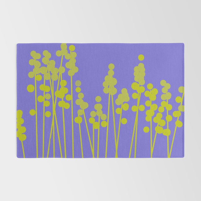 Hello Spring! Baby Green Retro Plants on Summer Purple Lilac #decor #society6 #buyart Rug Gallery Image 2