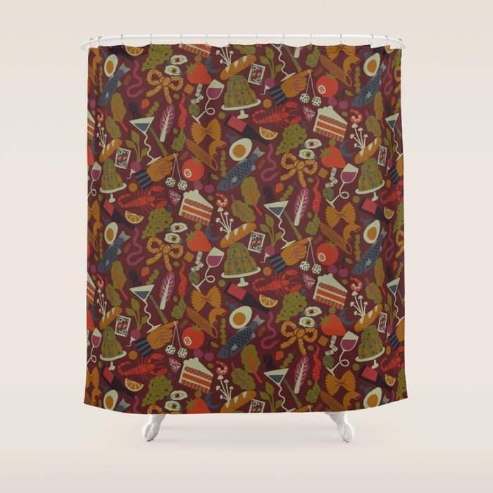 Surreal Dinner Party Shower Curtain Gallery Image 1