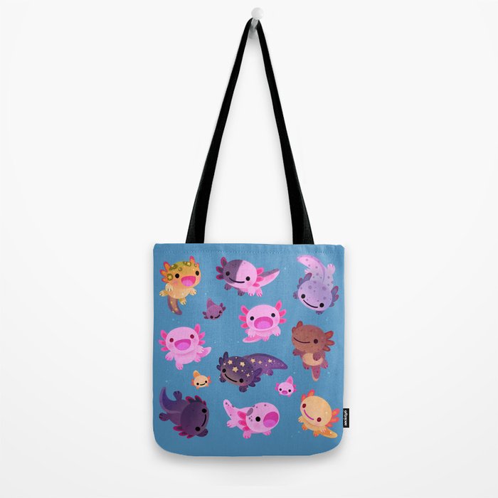 Happy axolotl - blue Tote Bag Gallery Image 2