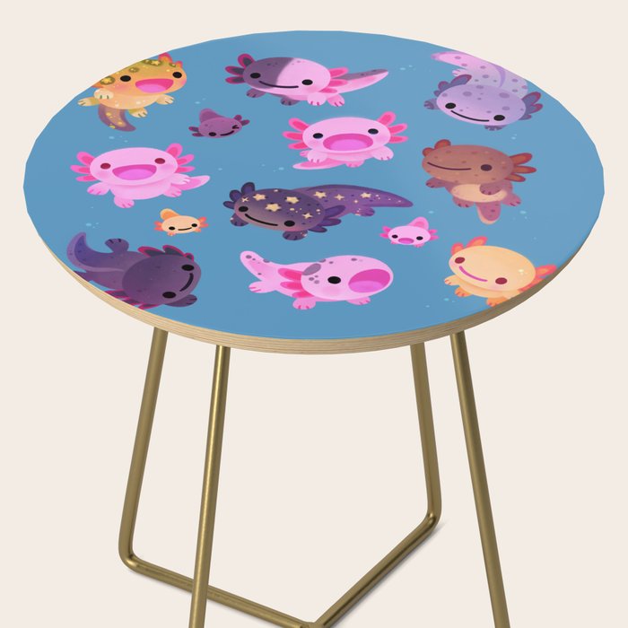 Happy axolotl - blue Side Table Gallery Image 2