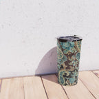 Brown Turquoise Paisley Floral Travel Mug Gallery Image 4
